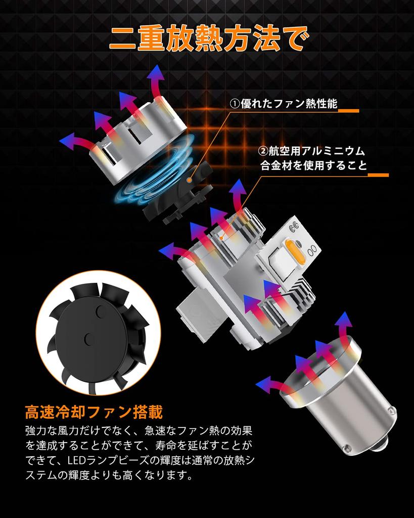 S25 LED Turn Signal Bulb with Different Pin Angle, Equipped with Cooling Fan, Genuine