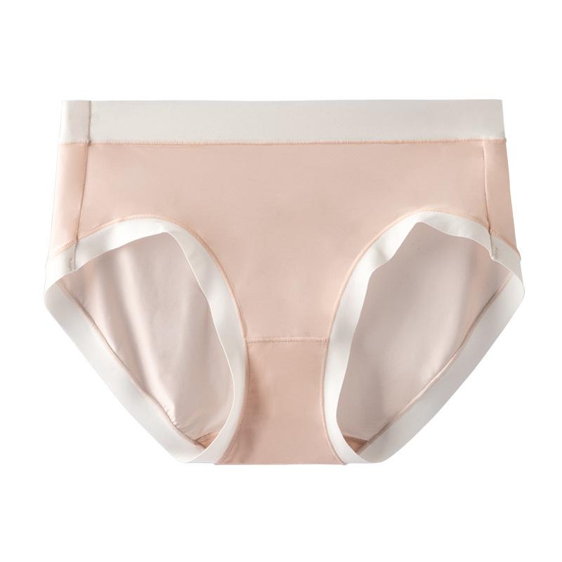 

Дышащее нижнее белье Быстросохнущее нижнее белье из ледяного шелка Бесшовное женское нижнее белье со средней талией Антибактериальные Высокая эластичность Удобные треугольные брюки XL миндальный