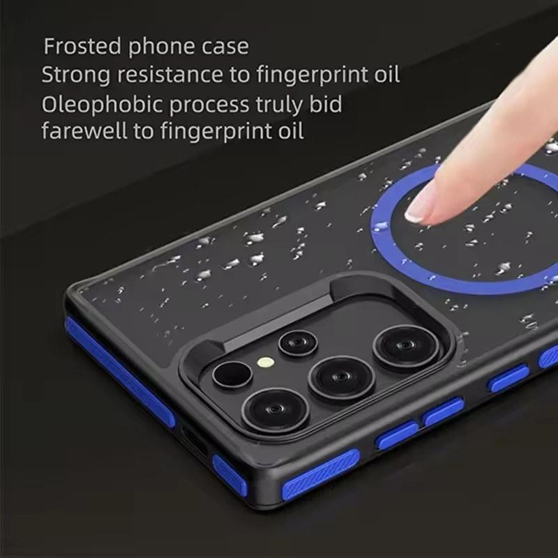 Husă magnetică pentru telefon pentru Samsung Galaxy S25 S23 S22 S24 Ultra Plus Magsafe Încărcare fără fir Husă mat translucidă rezistentă la șocuri