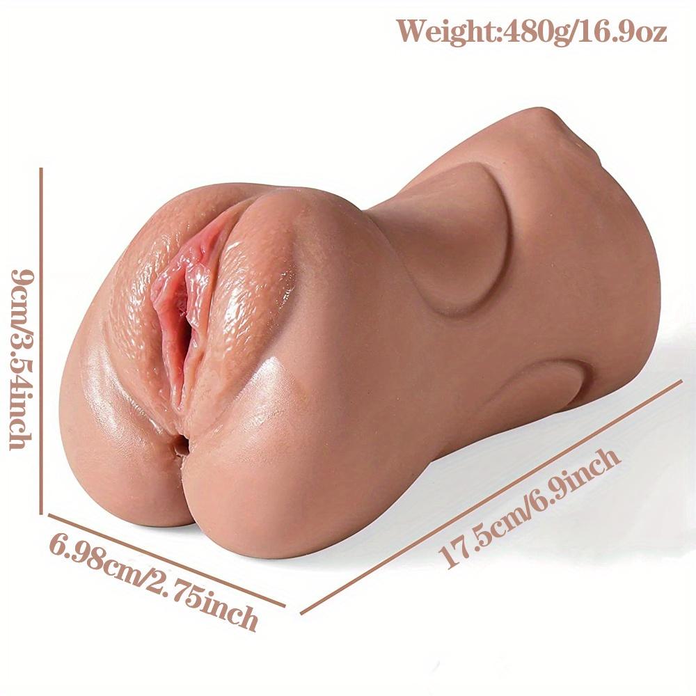 1pc 3in1 TPE Male Masturbator - Realistic Double-Ended Stroker with Mouth & Anus Textures, Pocket Pussy for Men