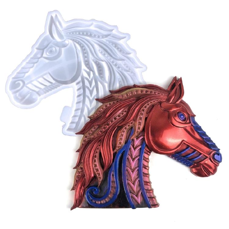 Lovely Horse Wall Decor Silicone Mold 3D Resin Molds Durable and Reusable