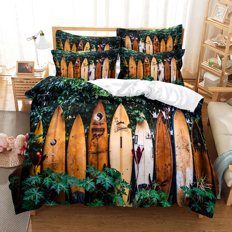 3D HD ložní souprava Queen Povlak na přikrývku Povlak na polštář Povlečení USA King Twin Full Double Single Bed Seaside Coconut Tree