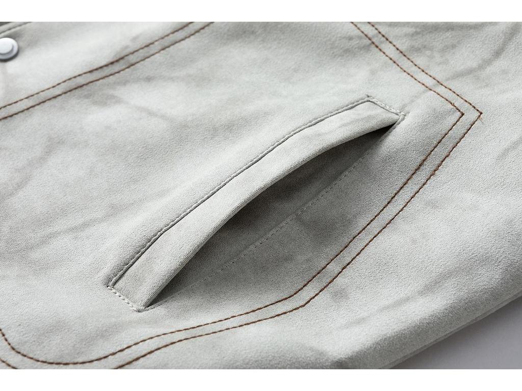 Men's Plush Fleece-Lined Suede Lapel Jacket: Business Casual, Versatile, Loose-Fit, Fashionable, Comfortable.