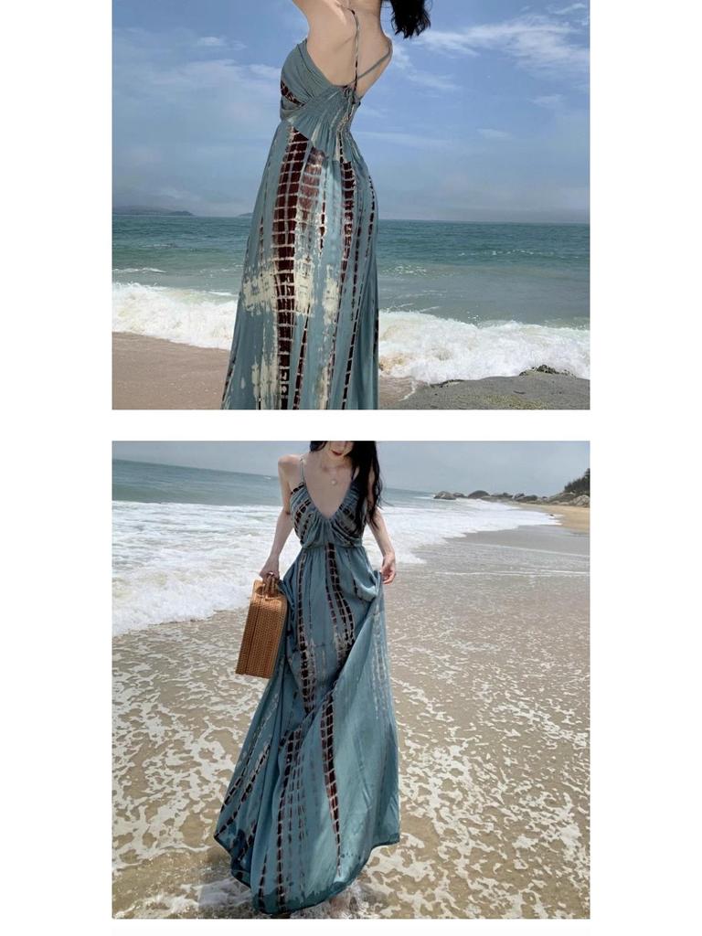 Women's Bohemian French-Style Summer Travel Dress - Elegant Beach & Vacation Wear