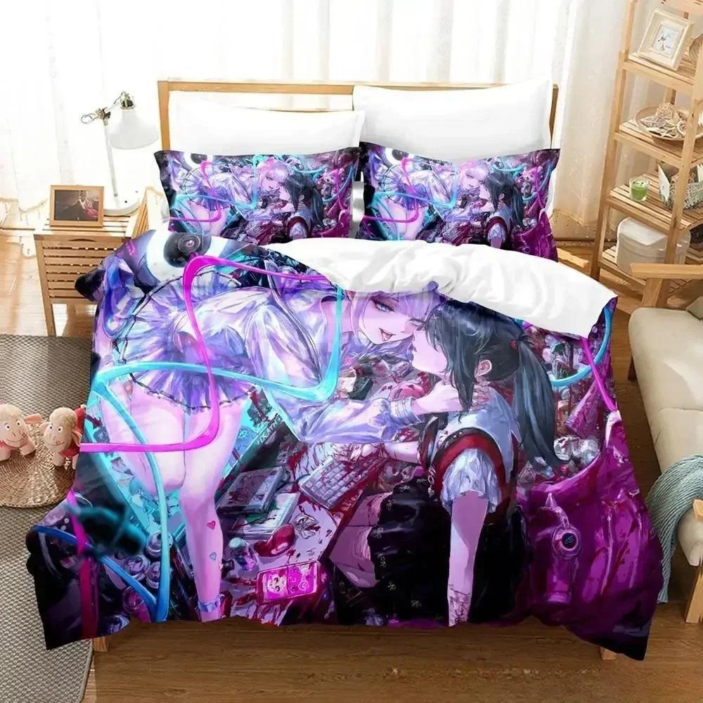 NEEDY GIRL OVERDOSE Bedding Set Cartoon  three-piece set Adult Kid Bedroom Duvetcover Sets 3D Kawaii Girls conjunto de cama