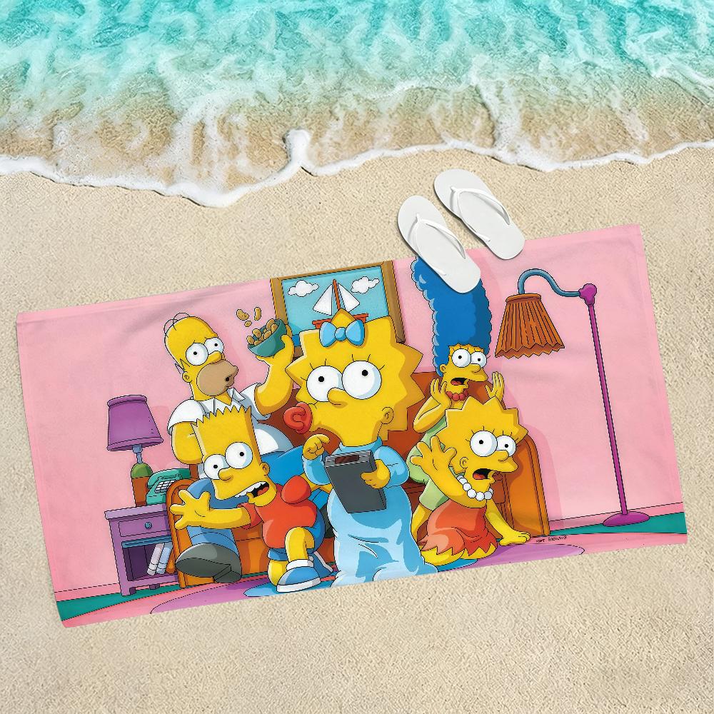 The S-simpsons Cartoon Towel Towels For Beaches Yoga Studios Gyms Hot Springs Swimming Pools And Picnics