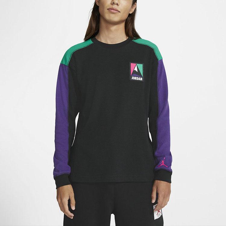 Jordan Winter Utility Patchwork Logo Casual Sweatshirt Men Tops Black CT3382-010