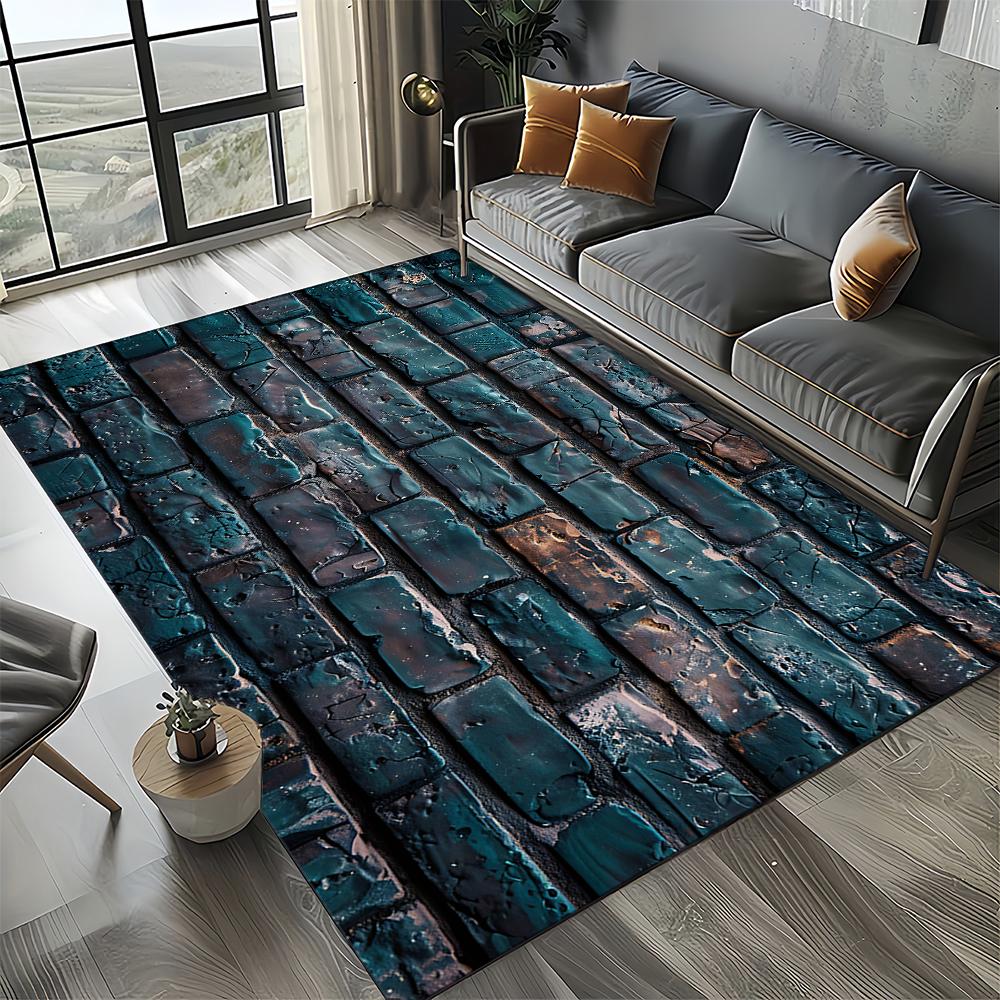 2025 New Style Brick Stone Building Wall Originality Rug Carpet for Living Room Bedroom Home Decor,kid Non-slip for Sofa Doormat