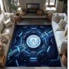 Manchester City Printed Flannel Area Rug Non Slip Soft Polyester Floor Carpet Indoor Decor Mat for Bedroom Living Room Sofa