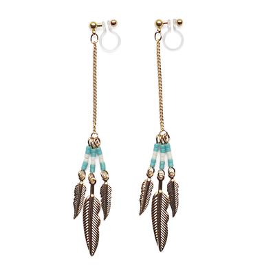 Pierced Earring Resin Miyabi Grace Women's Earrings, Dangling, Popular, Painless, Non-pierced Earrings, Style, Gold, Native, Coin, Indian, Ethnic,