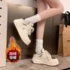 Fleece Little White Shoes Autumn and Winter Platform Sports Baseplate 2025 Board Shoes Versatile Niche New Ins Casual
