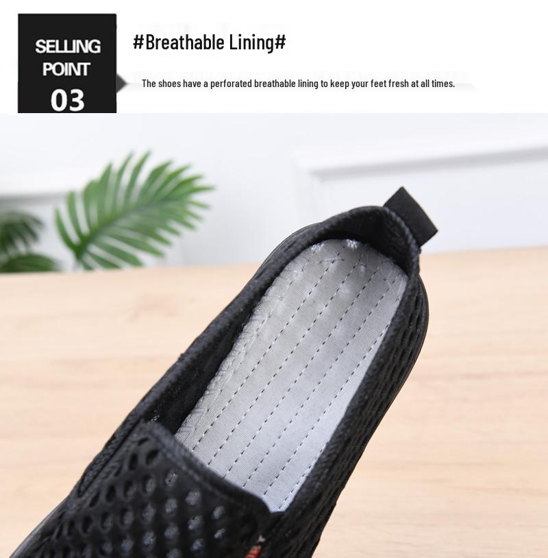 Atmungsaktive Mesh-Sandalen für Herren im Sommer für mittlere und ältere Menschen - Rutschfest, Geschlossene Zehenpartie, Freizeit-Schuhwerk