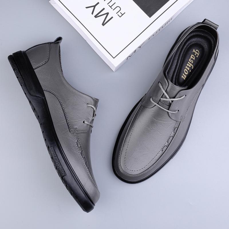 Men's Business Leather Loafers – Formal and Casual Cowhide Shoes for Spring and Autumn, Large Size Driving Loafers.