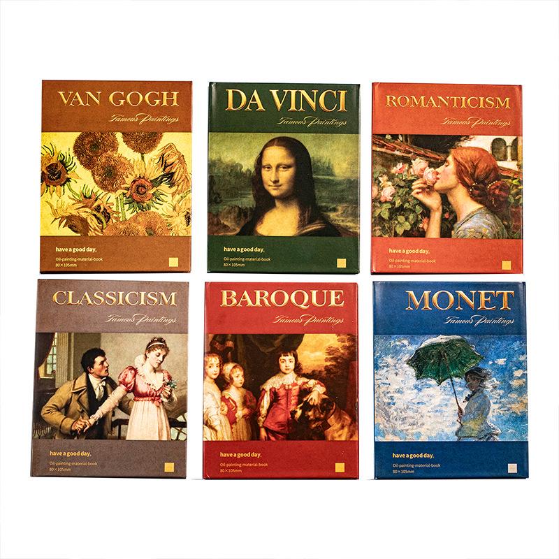 A Beautiful Day Oil Painting: Retro European Style Small Hardcover Book, 6 Types