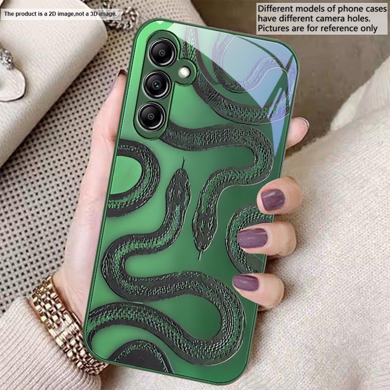 Black green king snake For Samsung A 20 30 22 23 24 25 26 31 32 33 34 35 42 50 51 52 53 54 55 56 70 71 72 73 glass phone case