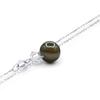 Collier - PEARLS &amp; COLORS - Perle de Tahiti 7-8 mm Ronde - Argent 925 - Perle noire - Long. 42 cm