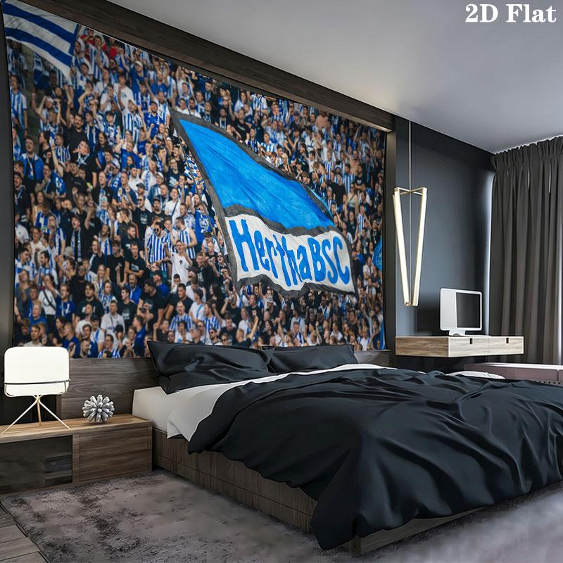 Hertha logo Wall tapestry, aesthetic printed fabric blanket, suitable for bedroom, living room, and home decor.