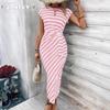 JPNTKY Fashion Summer Spring Short Sleeve O-Neck Casual Dresses