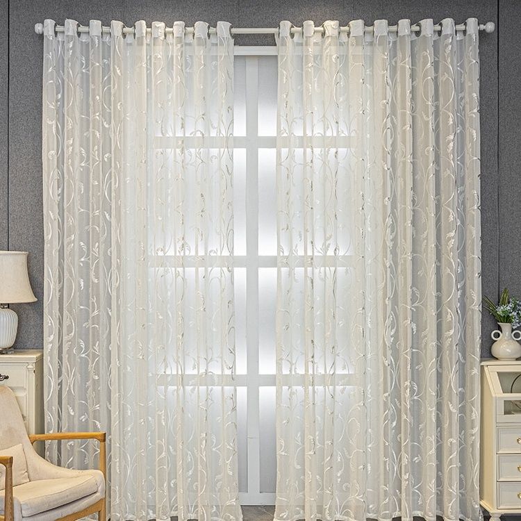 Window Screen Living Room Balcony Bedroom Shade White Screen Curtain Modern European Style