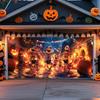 One large Halloween garage door banner - featuring dancing skulls and glowing pumpkin lanterns designzyc