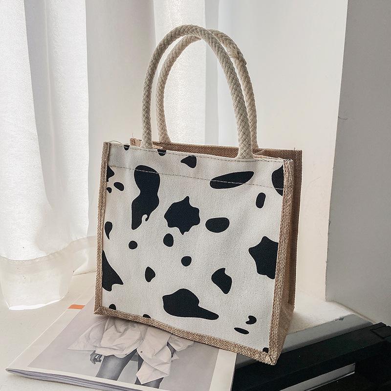 Korean Ins Cute Handbag Women's Summer New Style Student Hand Lunch Box Lunch Box Lunch Bag Outdoor Snack Bag Trendy