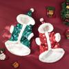 Pet Christmas Clothes Winter Plush And Thick Classic Christmas Snowflakes Dog  Plush Jumpsuit Hooded