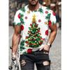 2026 Christmas Santa Claus 3D Print T Shirt for Men Casual Short Sleeve