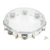 10in Hand Drum Adjustable Tone Double Row ABS Light Hand Bell Handheld Percussion Transparent