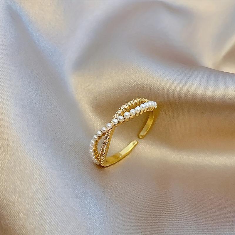 Stylish Rhinestone Cross Open Ring