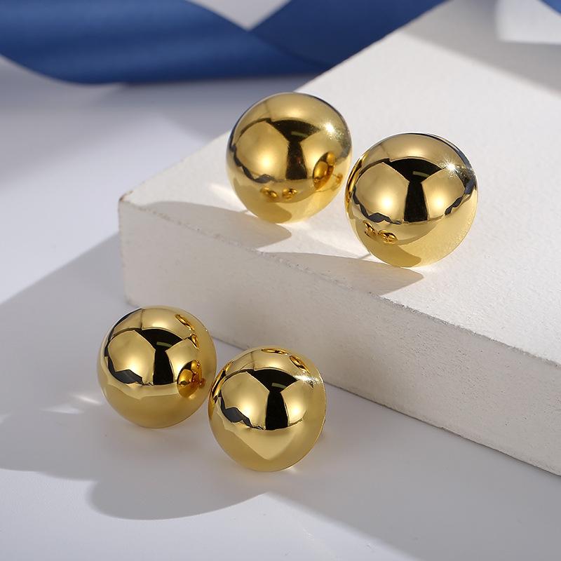Klassische Edelstahl Halbkreis Ohrstecker für Damen