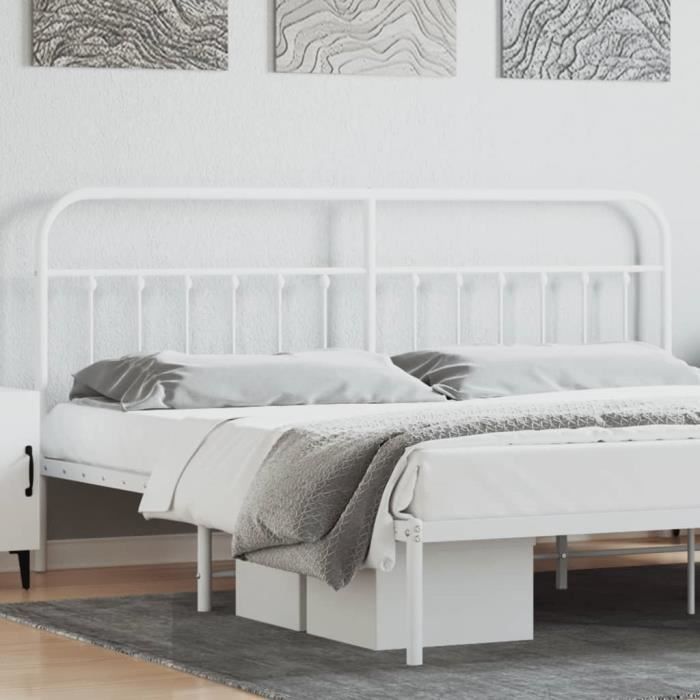 VidaXL Tête de lit métal blanc 193 cm 352664