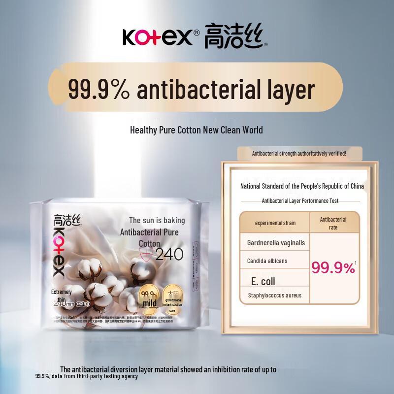 Kotex Pure Cotton Antibacterial Sanitary Pads Day & Night Set with Night Pants