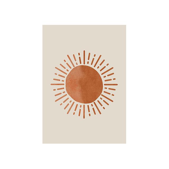Sol e Lua Decoração Mural Moderno Minimalista Pôster Pintura em Tela e Sala de Estar Arte de Parede Impressões para Decoração Moderna de Casa Sem Moldura