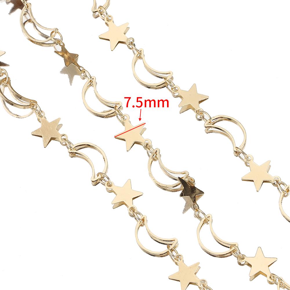 2Meters 1Meter Hollow Out Moon Star Charms Copper Chain Star Chains for Jewelry Making DIY Necklace Bracelet Wholesale Supplies