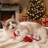 Small Plush Toys for Cats Christmas Cat Toy Soft Santa Claus Snowman Elk Tree Holiday Chew Bite Interactive Pet Enrichment Toy Indoor Claw Scratching