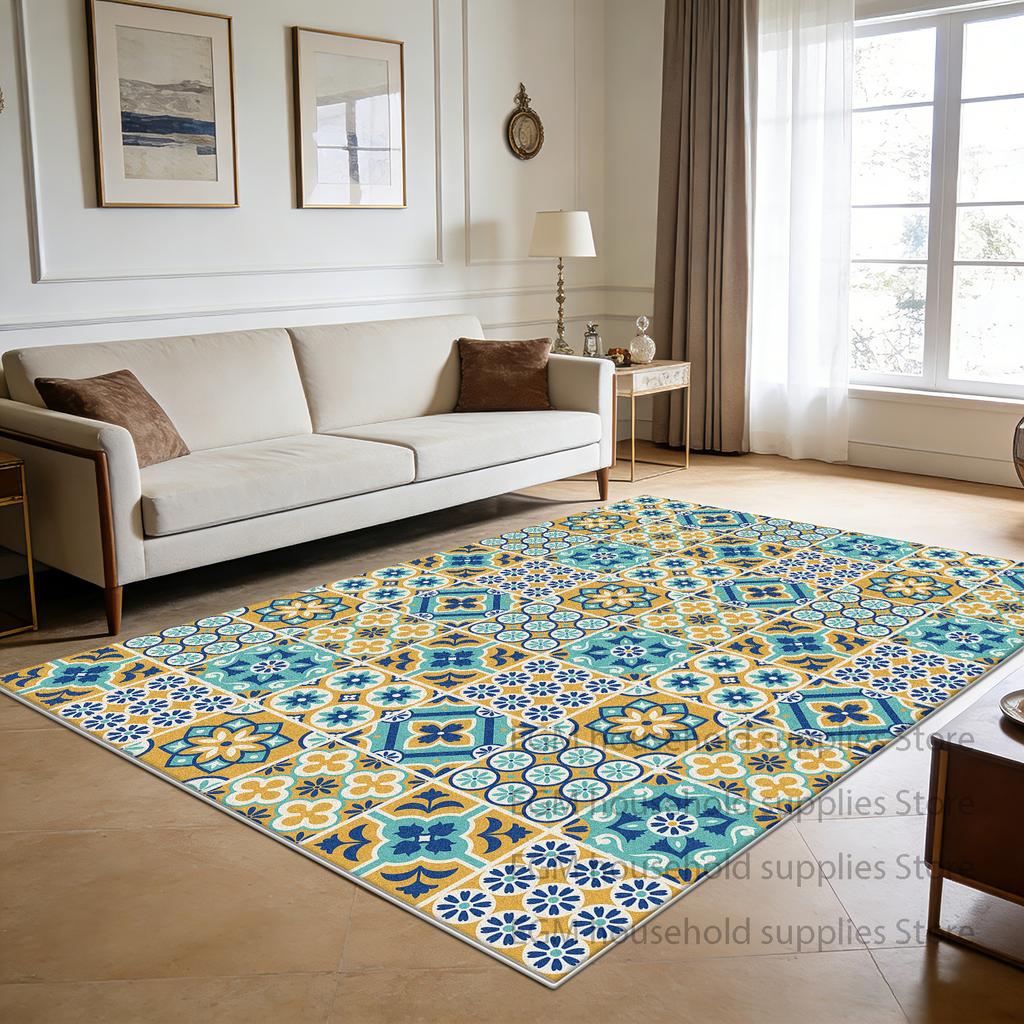 Colorful Ethnic Vintage Carpets Bohemian Living Room Decoration Large Area Rugs Washable Floor Fluffy Mat for Bedroom Bedside