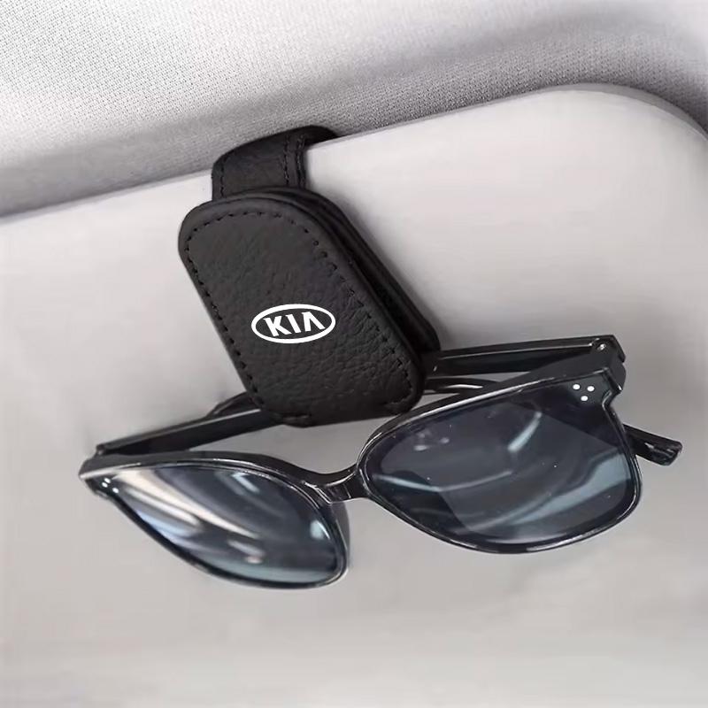 AHD1 Car Leathers Glasses Clip Sun Visor Sunglasses Card Box For Kia Morning Picanto Rio Stonic Sportage Ceed Optima Forte 5 3 4 K7 K