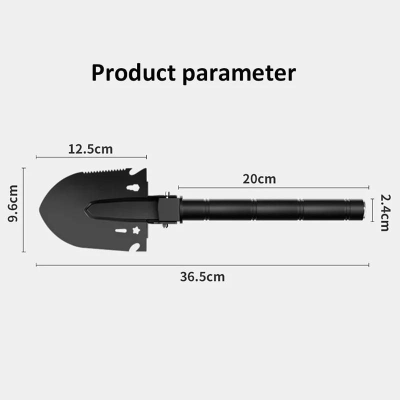 Tragbare faltbare Gartenschaufel 7-in-1 Multifunktions-Camping-Schaufel für Outdoor-Survival-Kit mit Kompass & Säge & Flaschenöffner