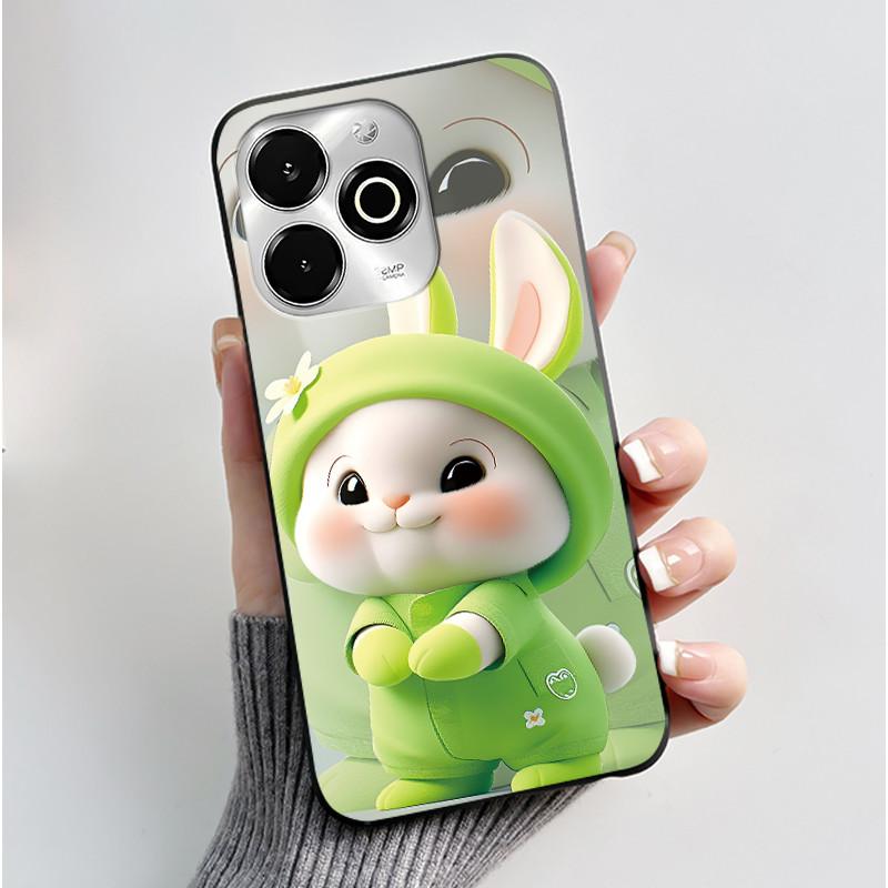 Phone Case For Umidigi G100X / G9X Case Luxury Cute Love Heart Rabbit Cartoon Funny Cover Black Soft Silicone Protective Casing