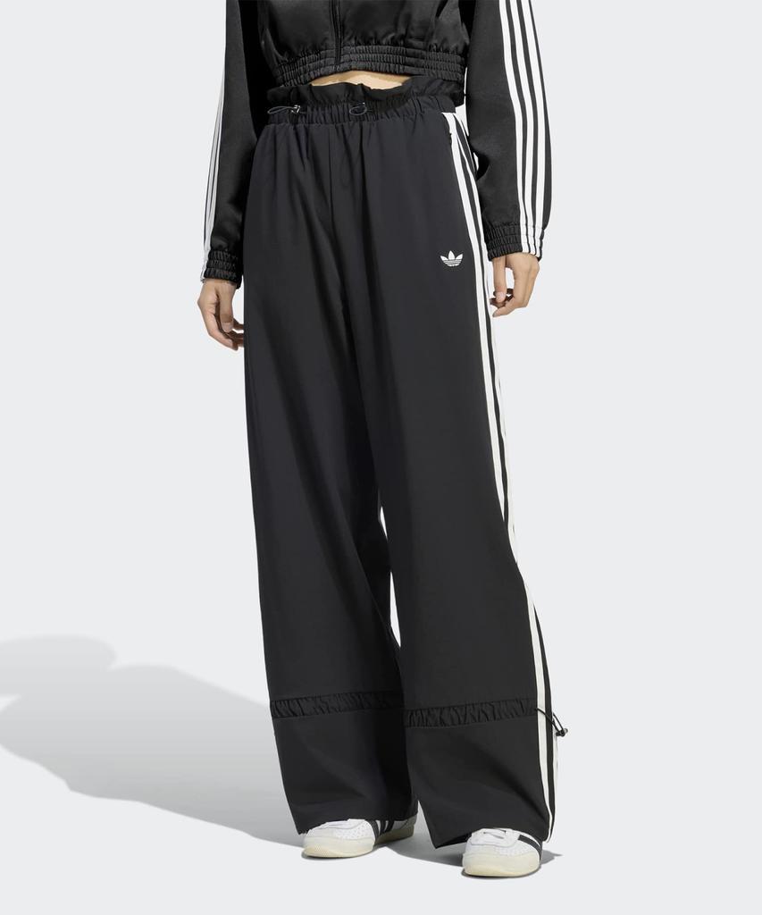 ADIDAS Nylon Paper Bag Fleece Track Pants - Black / Lg4283