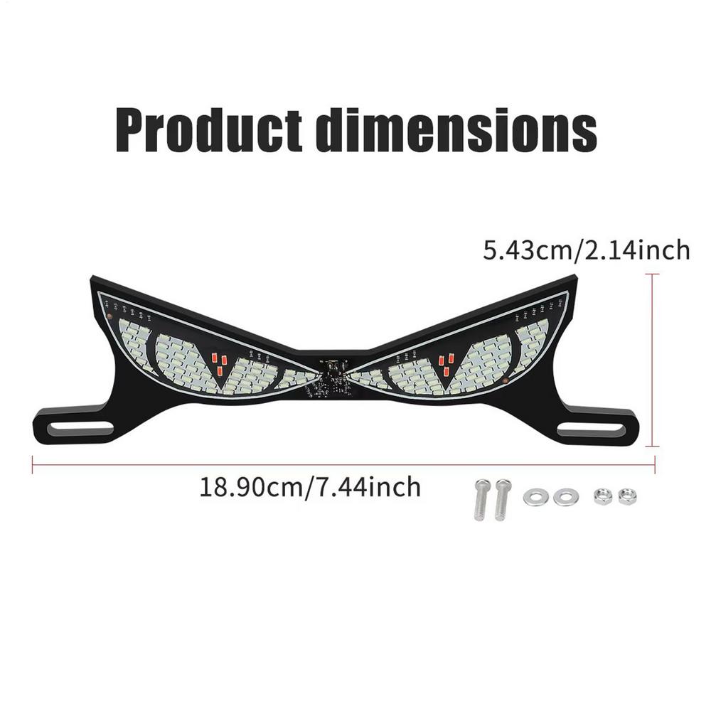Eye Shape Motorcycle Brake Light, License Plate Tail Safety Lamp for Night Riding, Enhanced Visibility for Daily Commuting