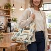 Cute Construction Vehicle Print Tote Bag Daily Use Casual Lightweight Handbag for Shopping