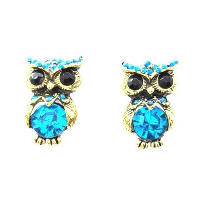 Retro Diamond Owl Earrings – European & American Fashion