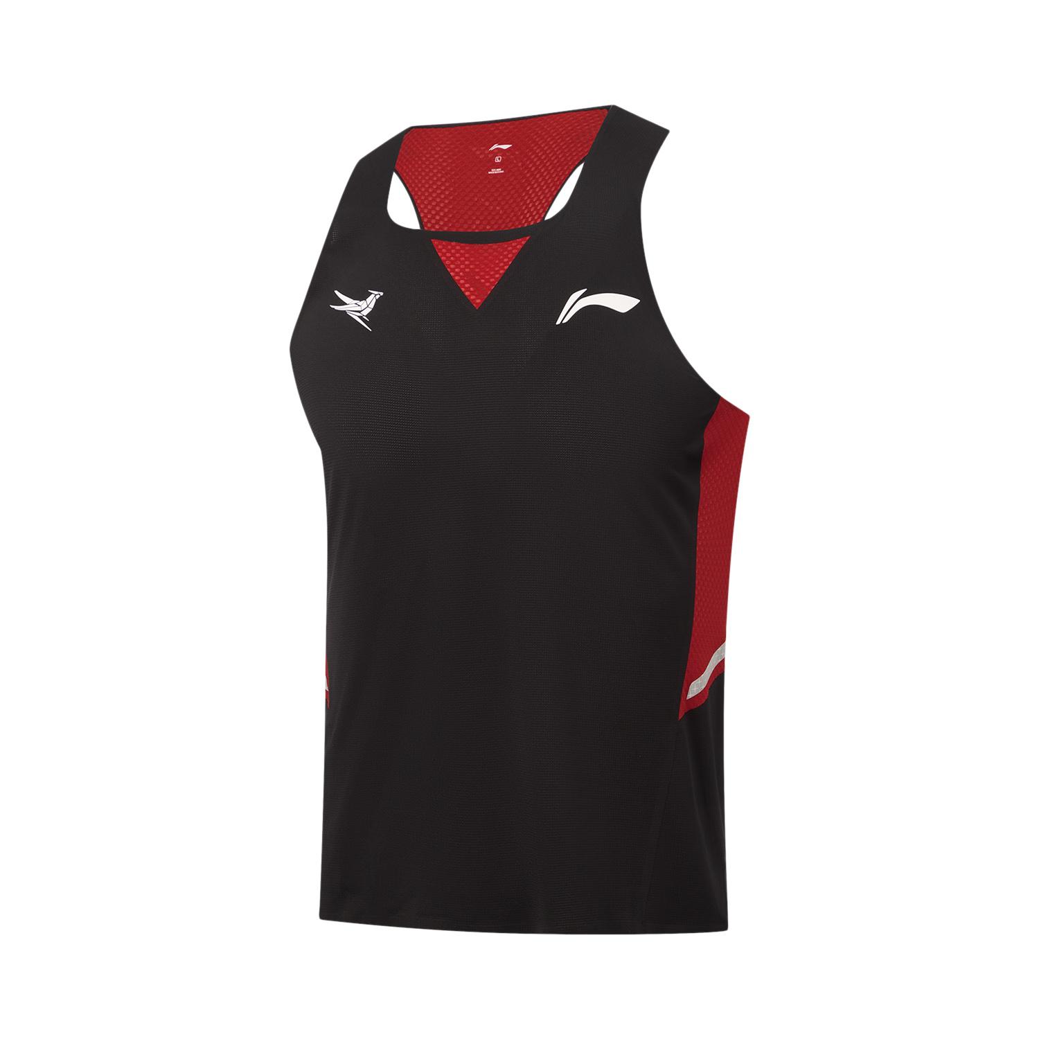 Li Ning Dragon Sparrow Running Tank Top Men s Black Red AAYW199-2 L