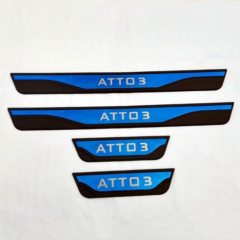 Car Door Sill Trim Protector For BYD Atto 3  2022 Pedal Strip Auto Scuff Plate Cover Stainless Steel Styling