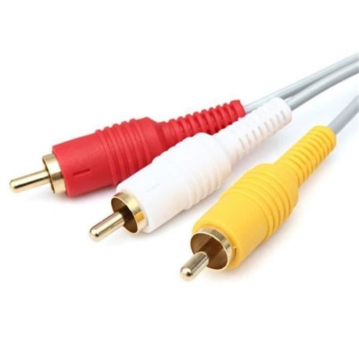Hot Audio Video AV Premium Composite 3 RCA Transmission Cable for Nintendo Wii 1.8m