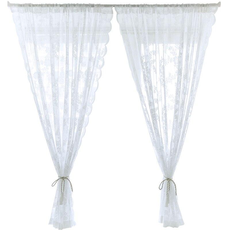 Perforated Free Lace Curtain Wear Rod European Tianchen White Yarn Curtain Door Curtain Bedroom Bay Window Gauze