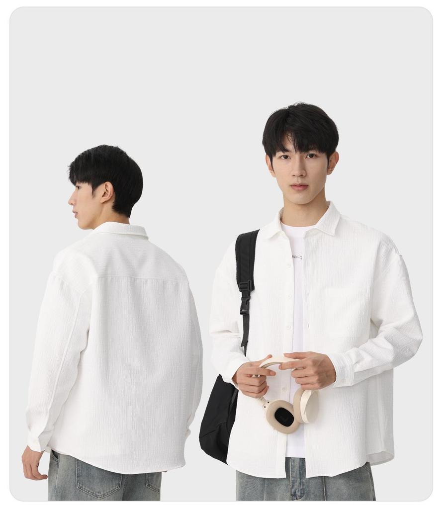 Men's High-End Casual French Texture Long-Sleeve Shirt by Dongyu