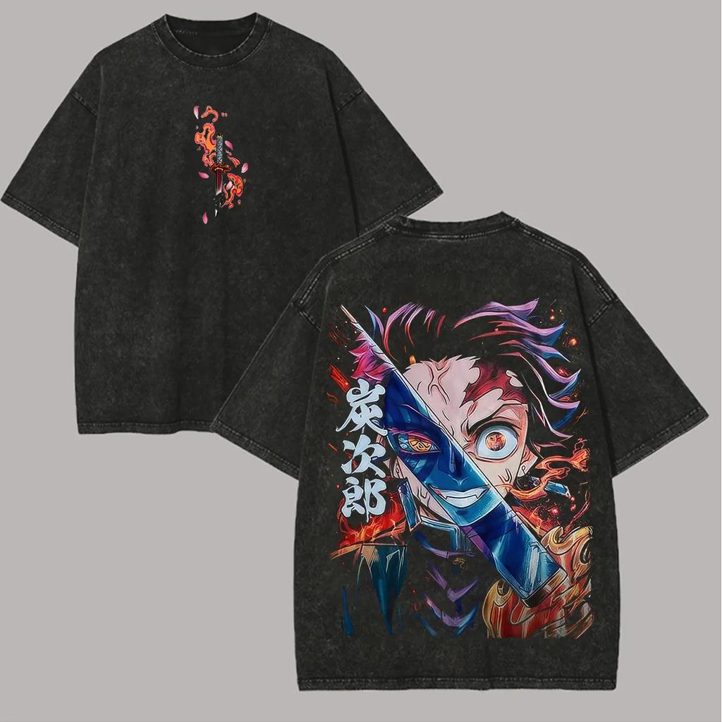 Pánské tričko s potiskem Kimi No Taisho Retro Wash s krátkým rukávem Letní každodenní oblečení pro fanoušky anime