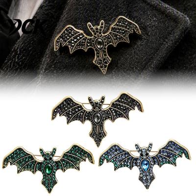 Punk Style Animal Badge Halloween Rhinestone Bat Brooch, Retro Gothic Shaped Lapel Brooch Pin Pin, Jewelry Accessory for Clothing Bags Scarves